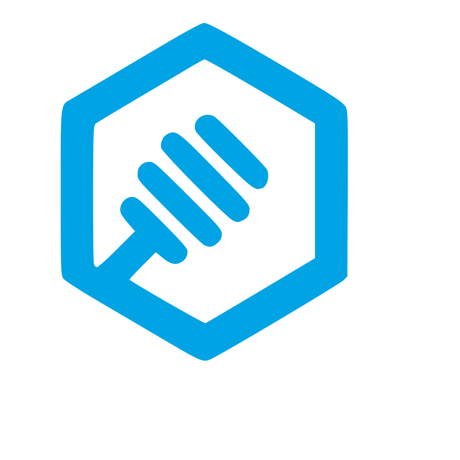 Honey Dipper Hexagon Logo #00a3e4