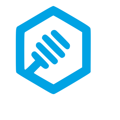 Honey Dipper Hexagon Logo #00a3e4