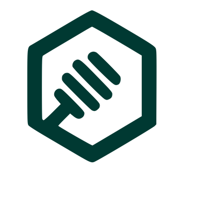 Honey Dipper Hexagon Logo #003932