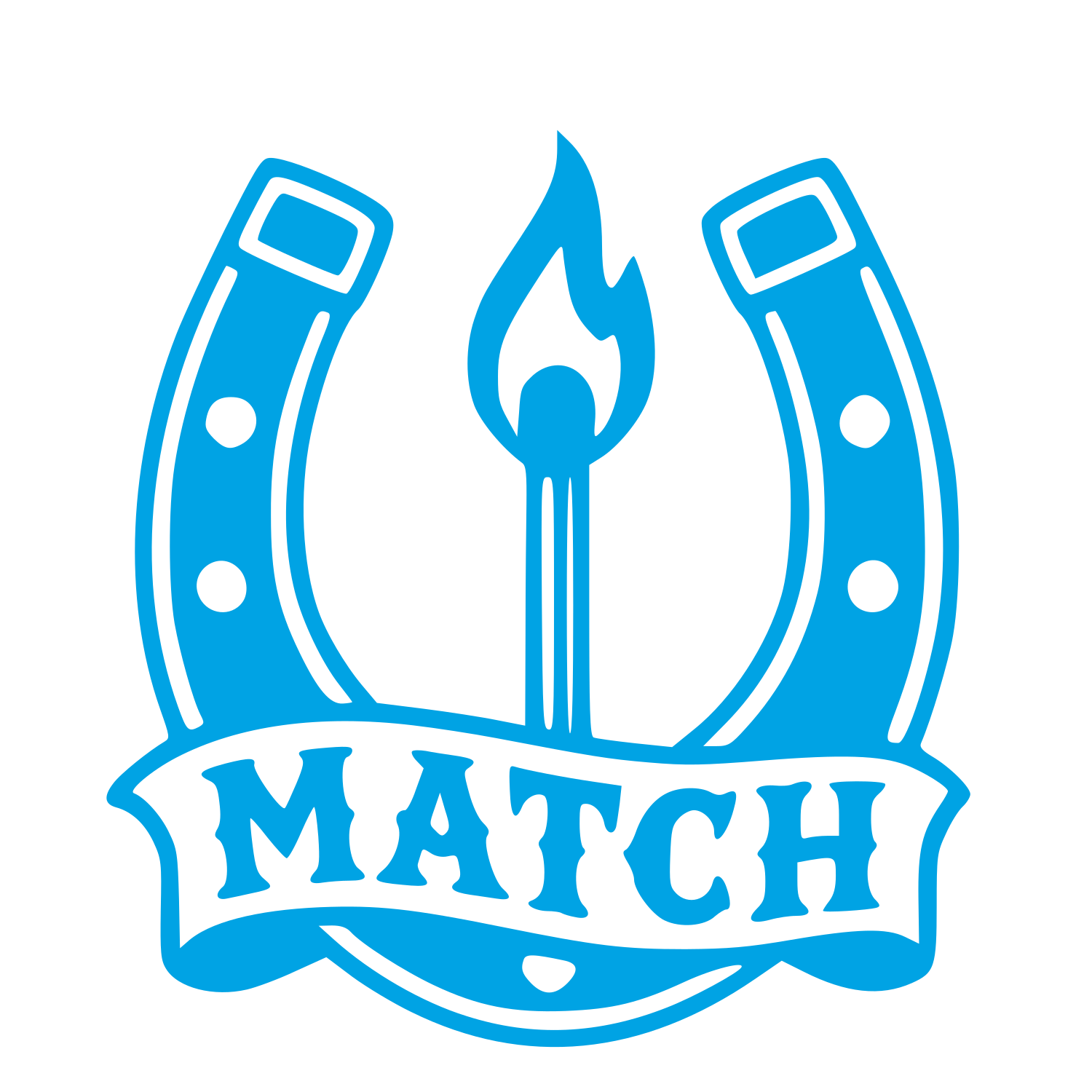 Horseshoe Match Flame Logo #00a3e4