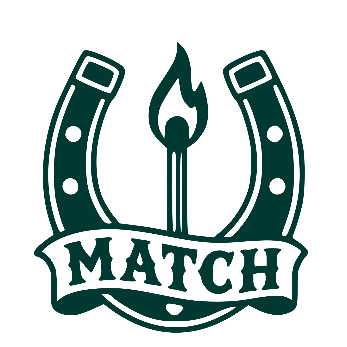 Horseshoe Match Flame Logo #003932