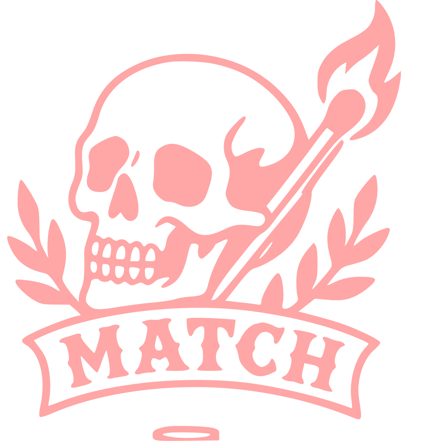 Tattoo Flash Skull Match Logo #ffa6a6