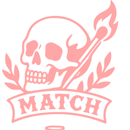 Tattoo Flash Skull Match Logo #ffa6a6