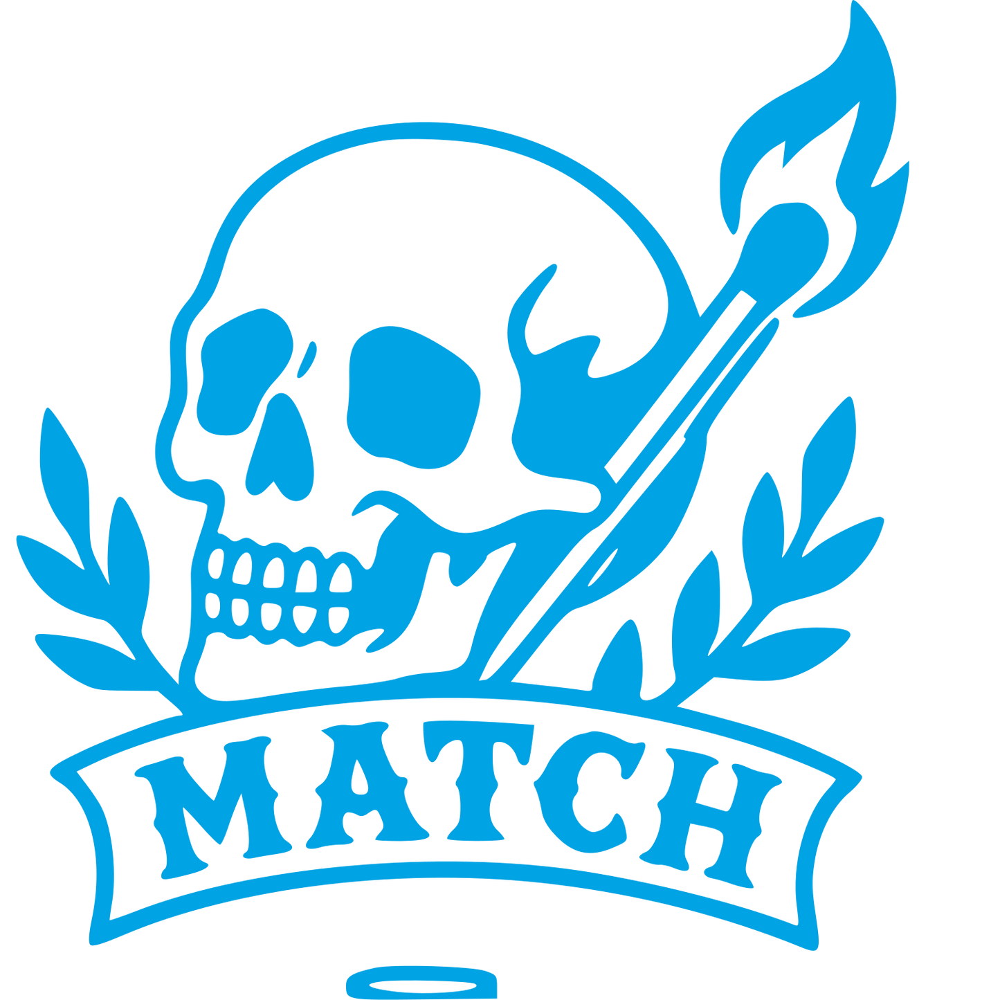 Tattoo Flash Skull Match Logo #00a3e4