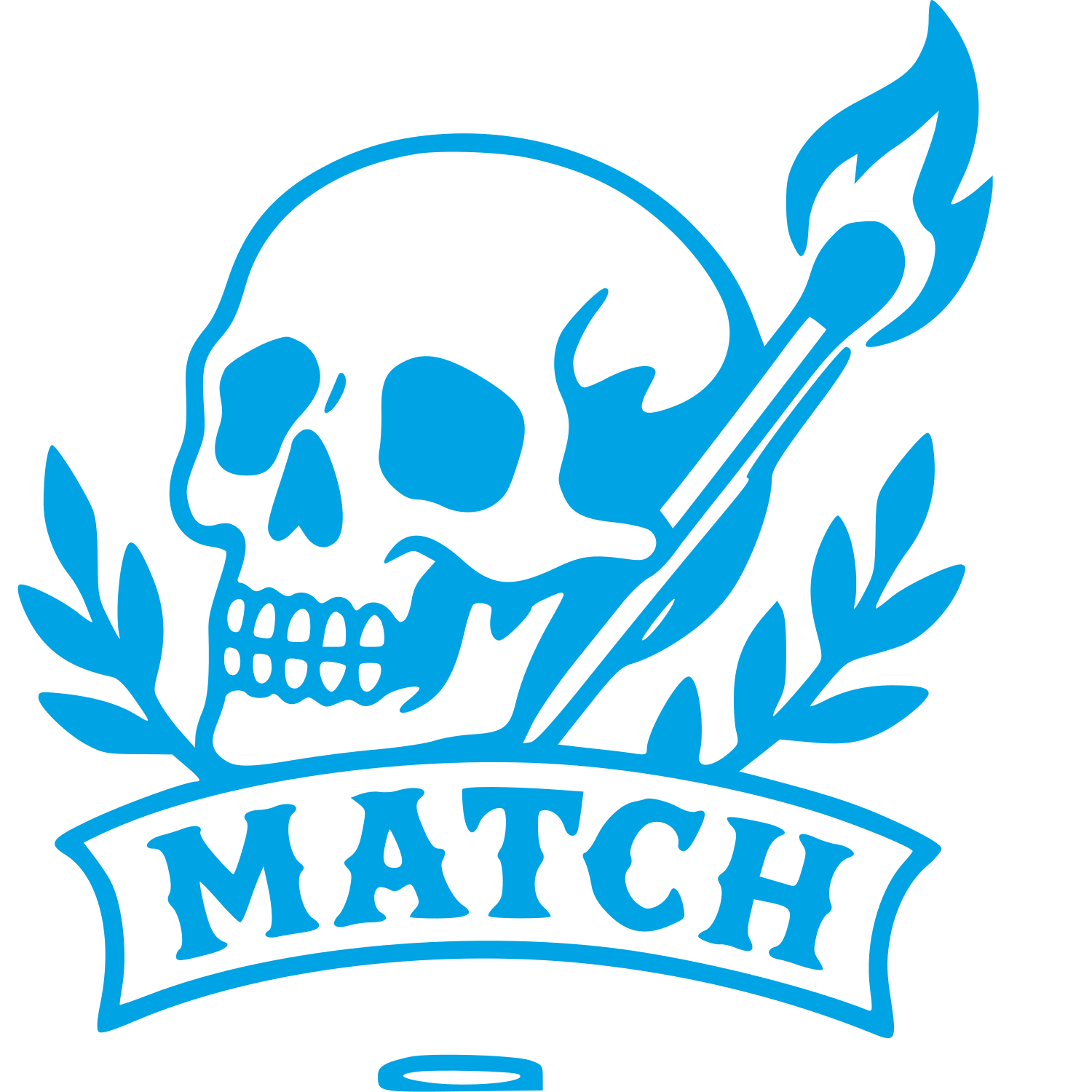 Tattoo Flash Skull Match Logo #00a3e4