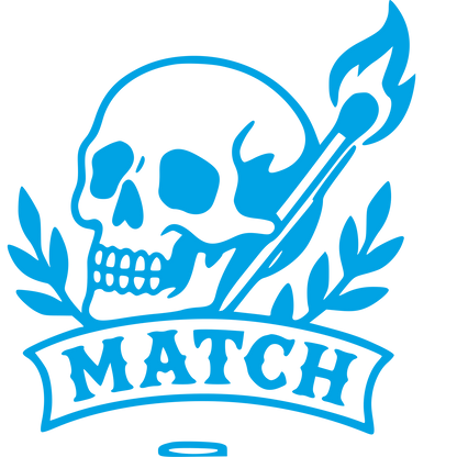 Tattoo Flash Skull Match Logo #00a3e4