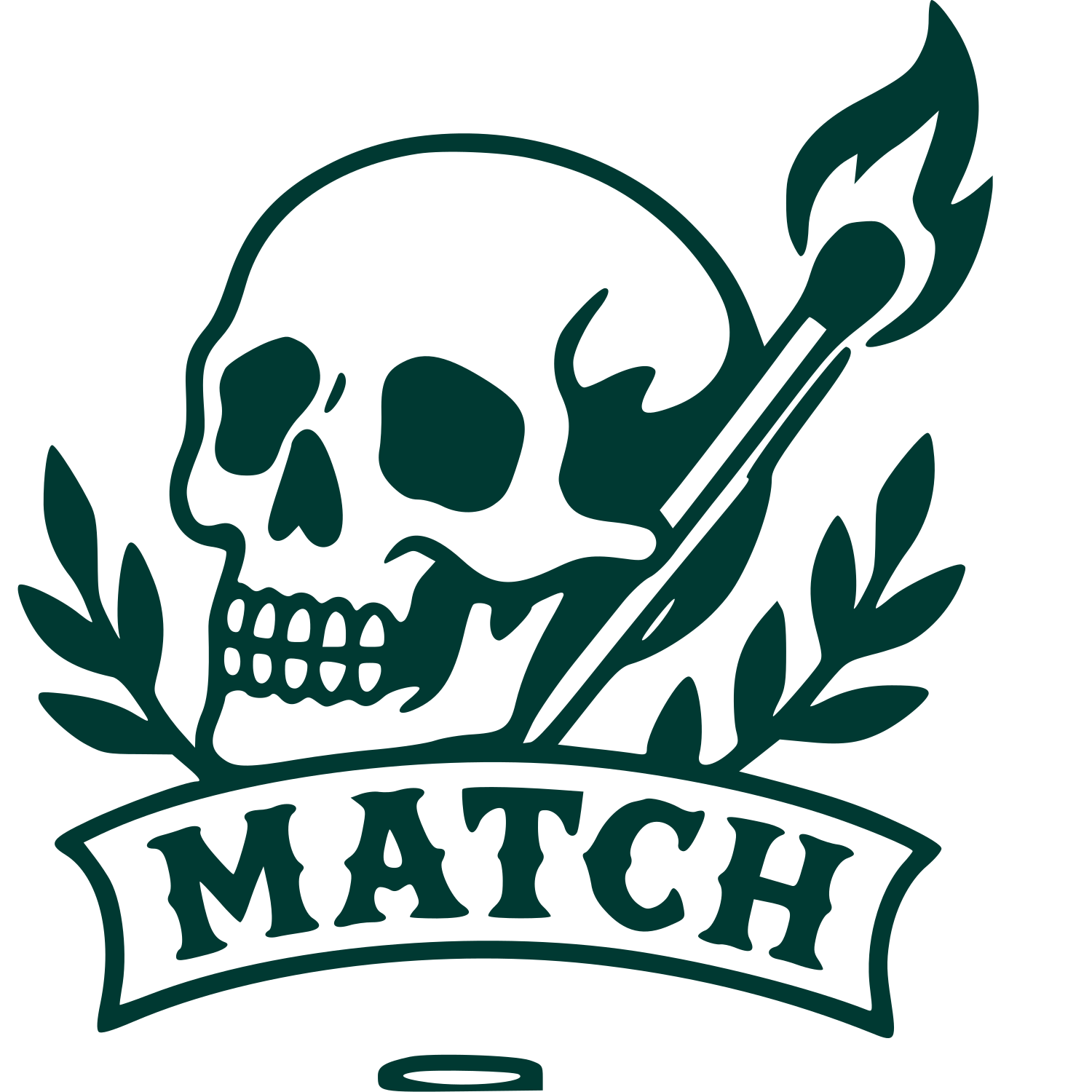 Tattoo Flash Skull Match Logo #003932