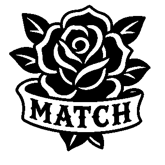 Tattoo Flash Rose Banner Logo