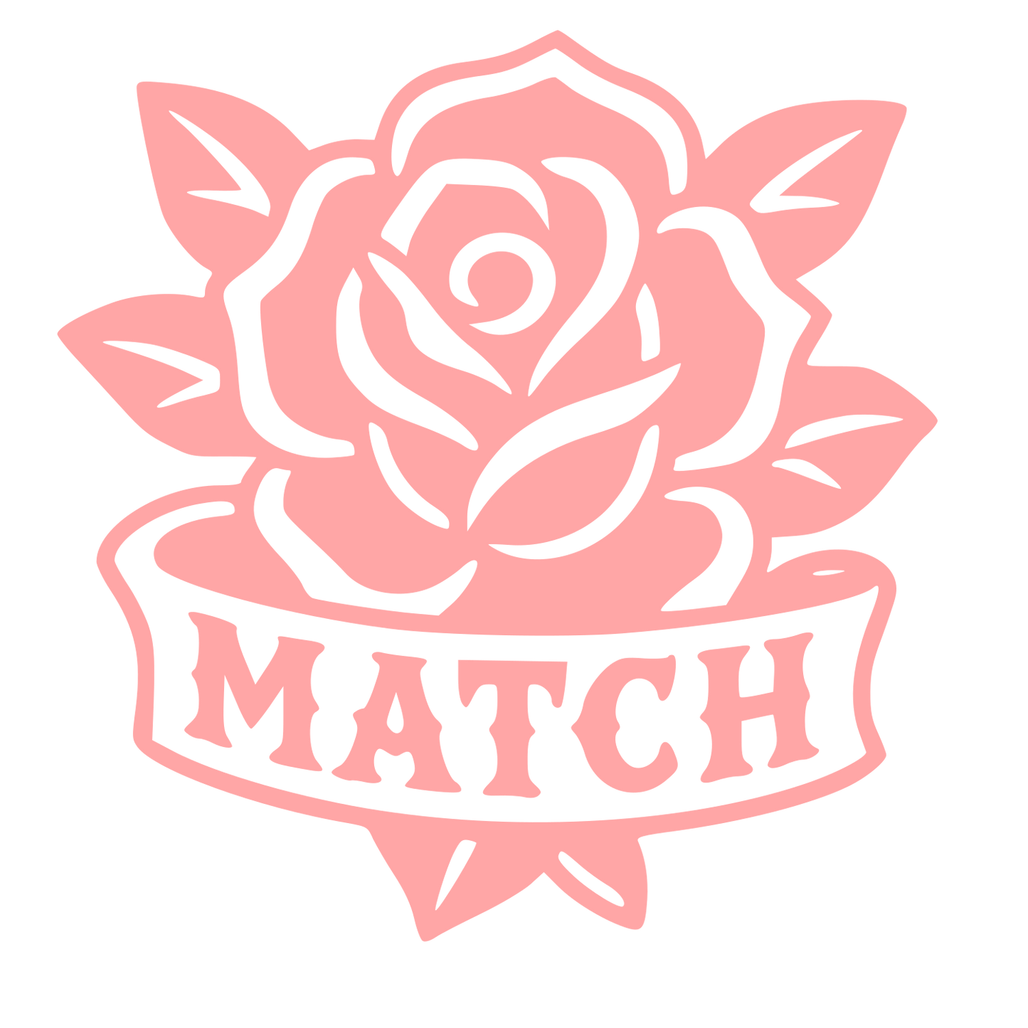 Tattoo Flash Rose Banner Logo #ffa6a6