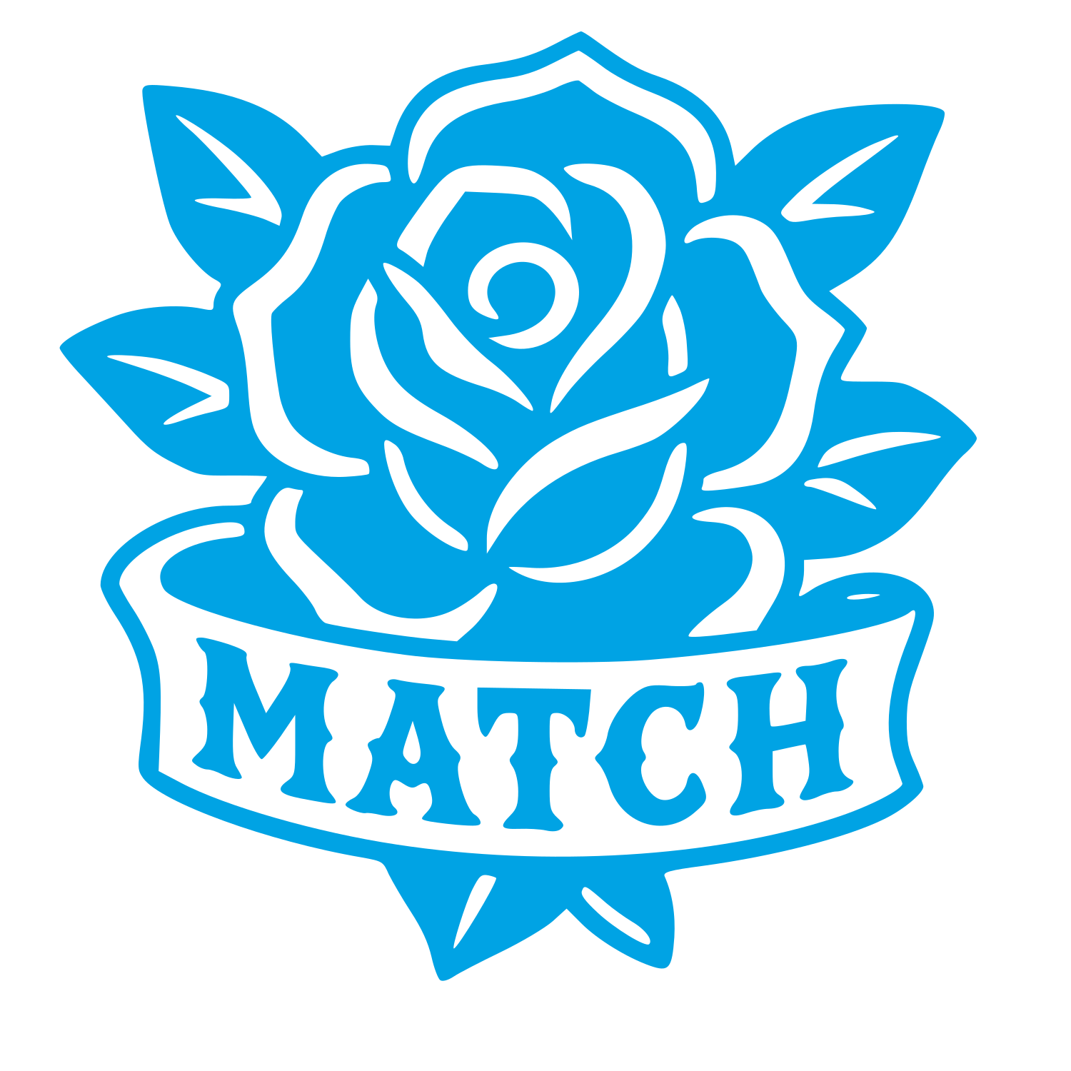 Tattoo Flash Rose Banner Logo #00a3e4