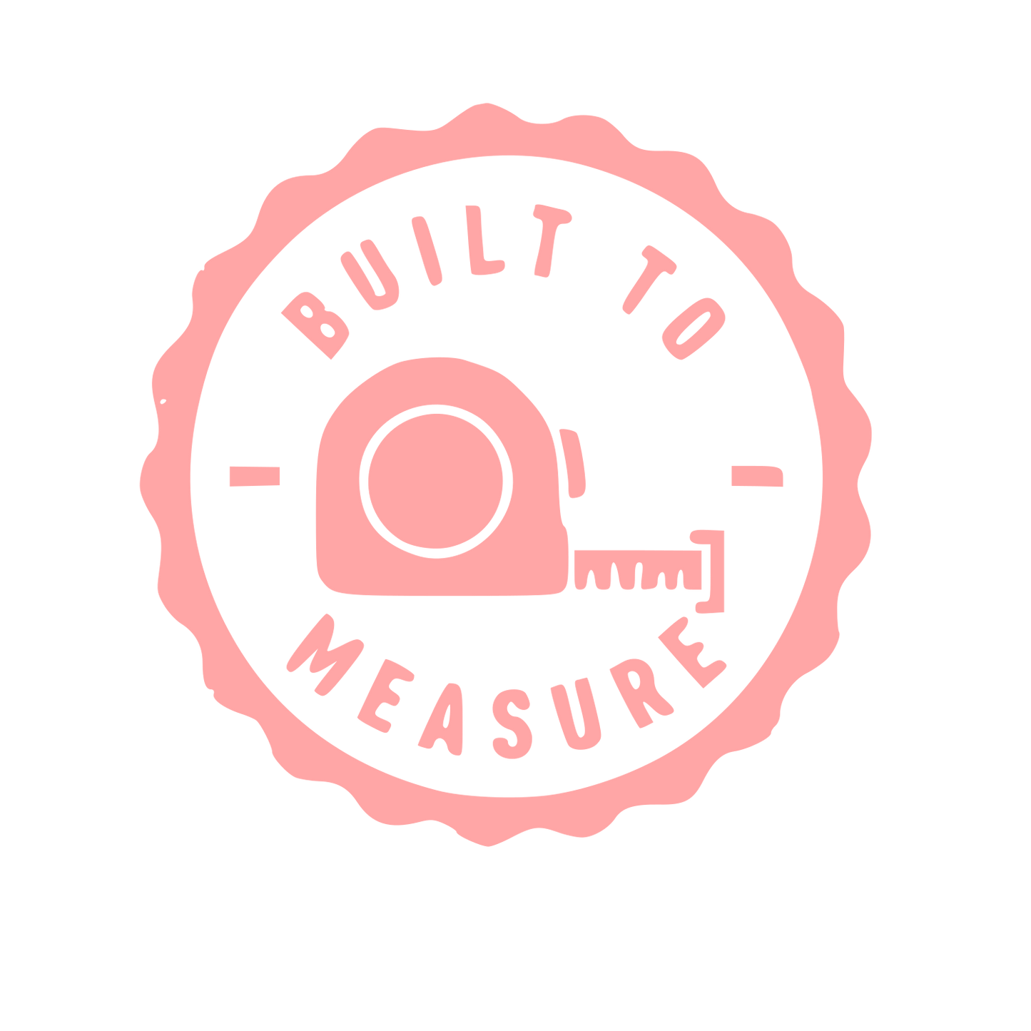 Tape Measure Badge Logo #ffa6a6