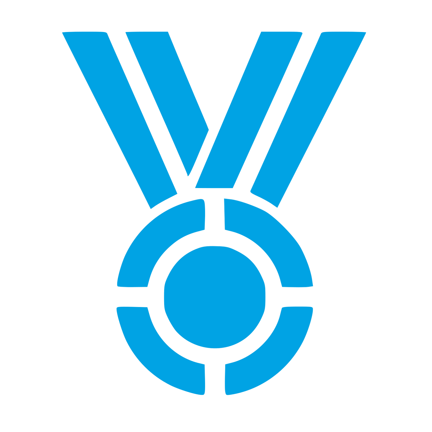 Bold Geometric Medal Logo #00a3e4