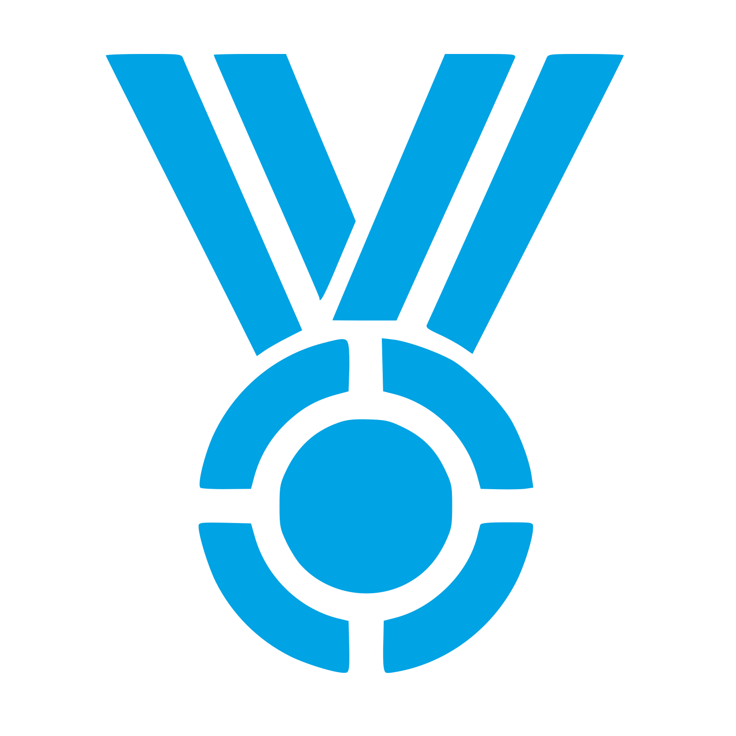 Bold Geometric Medal Logo #00a3e4