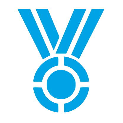 Bold Geometric Medal Logo #00a3e4