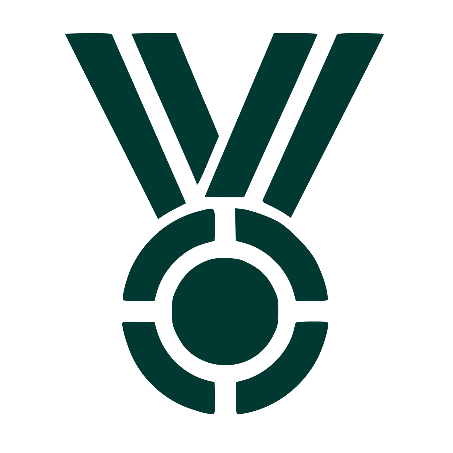 Bold Geometric Medal Logo #003932