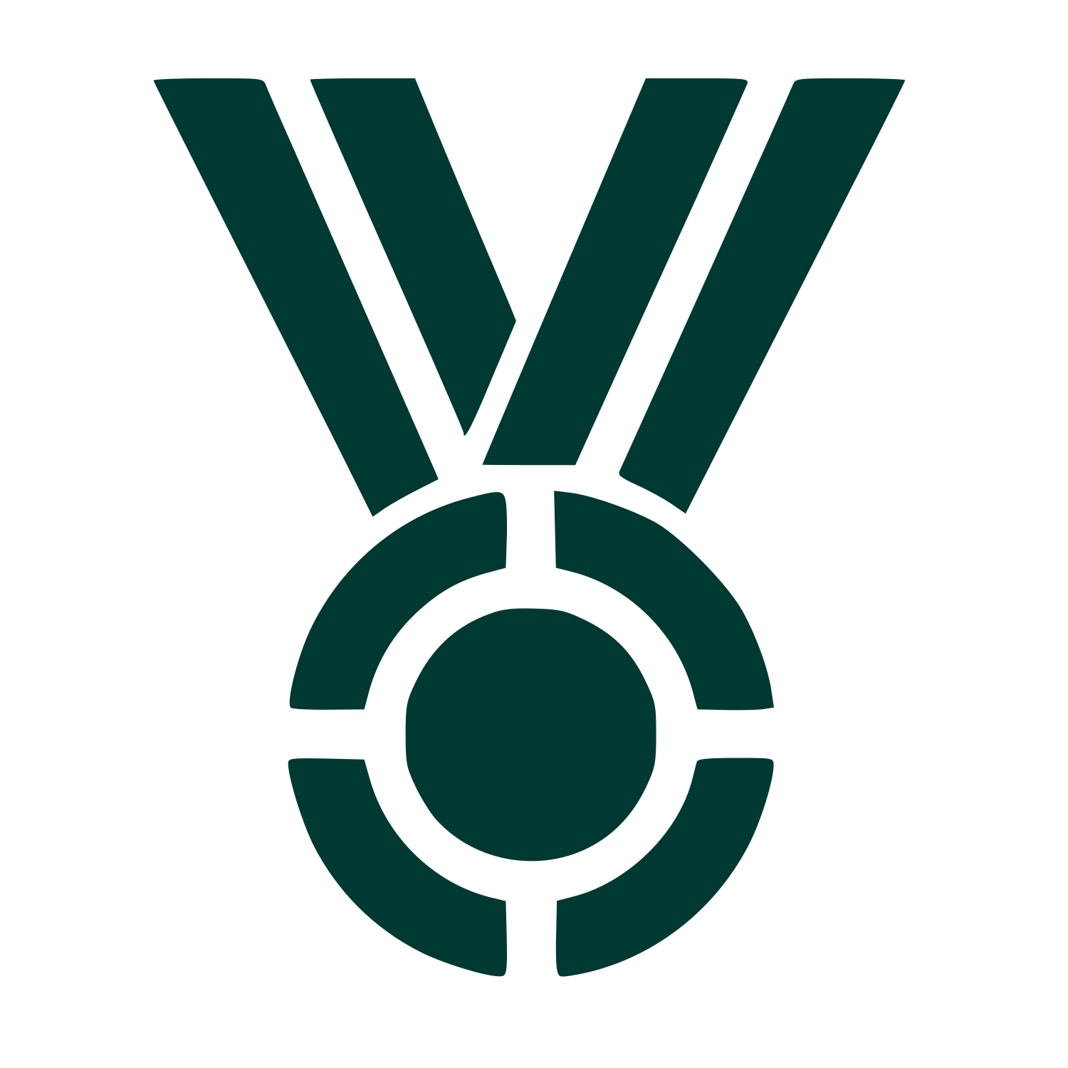 Bold Geometric Medal Logo #003932