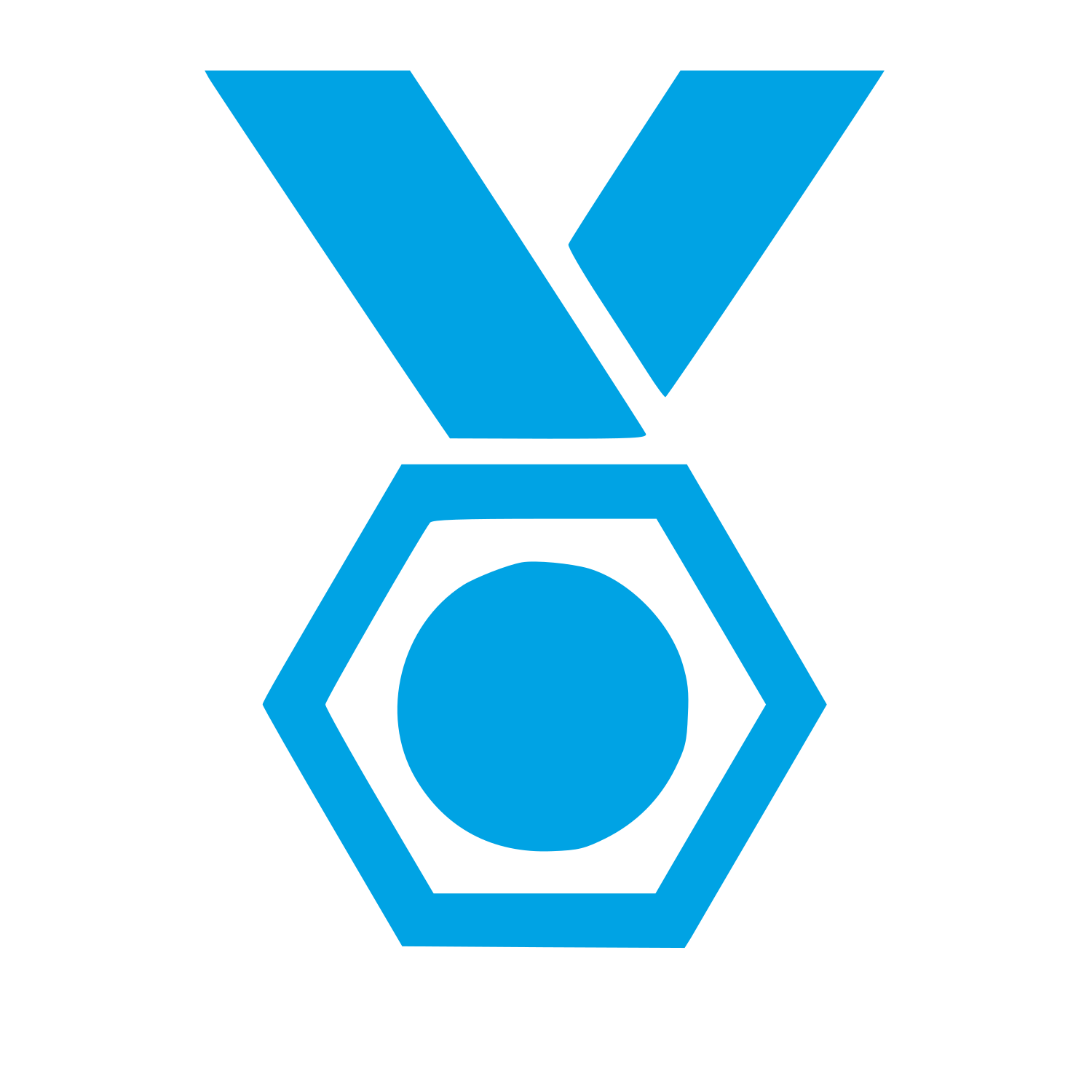 Bold Geometric Medal Logo #00a3e4