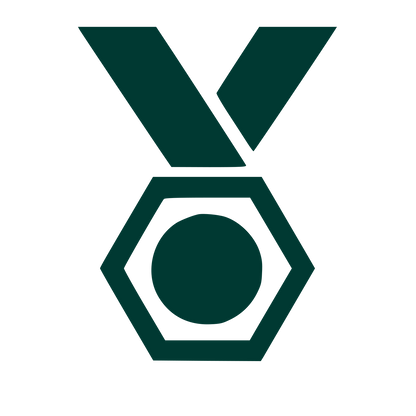 Bold Geometric Medal Logo #003932