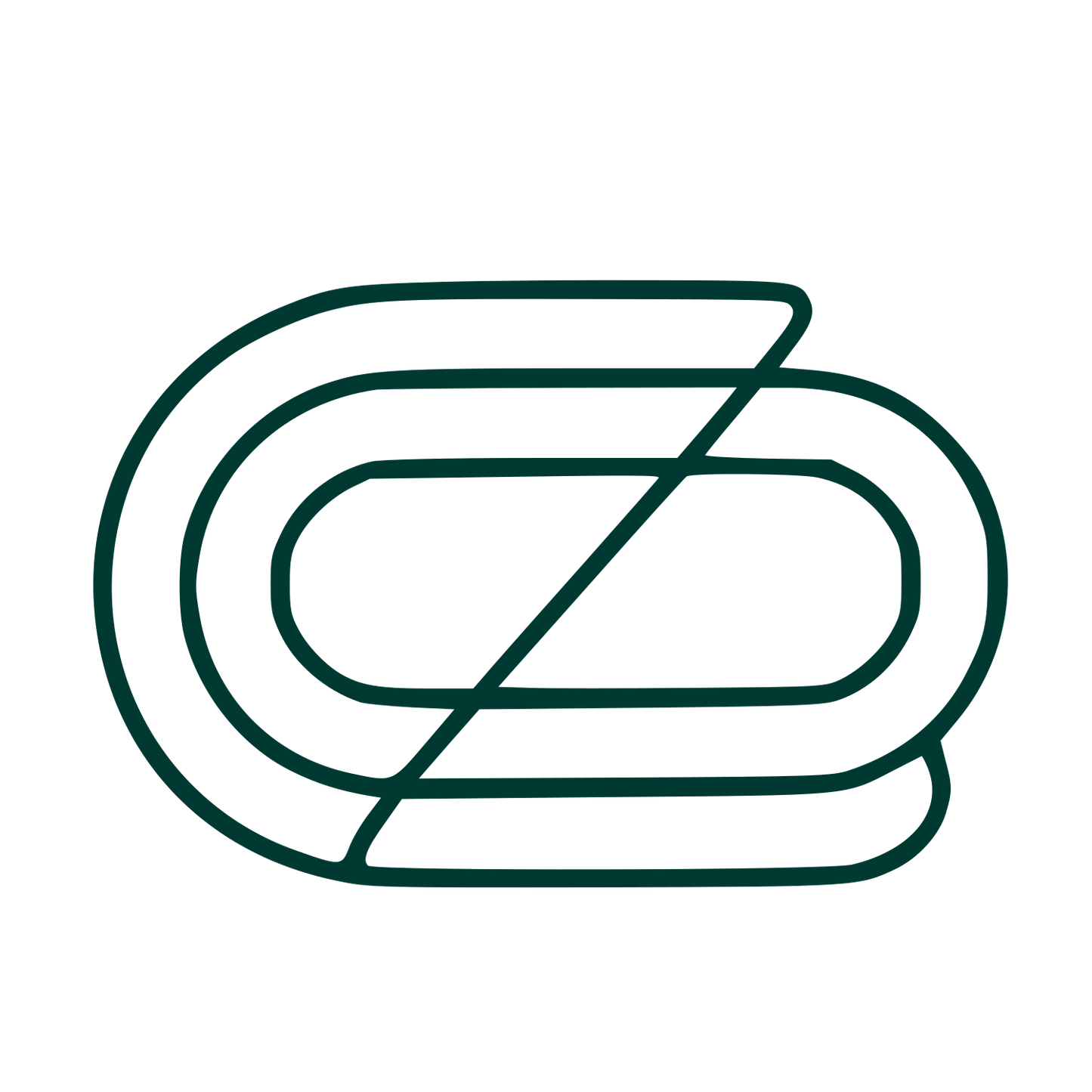 Monoline Oval Track Logo #003932