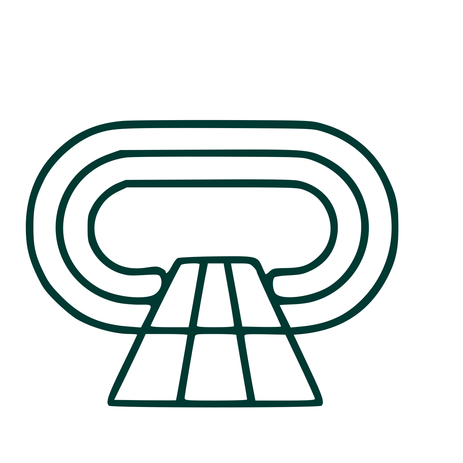 Monoline Running Track Logo #003932