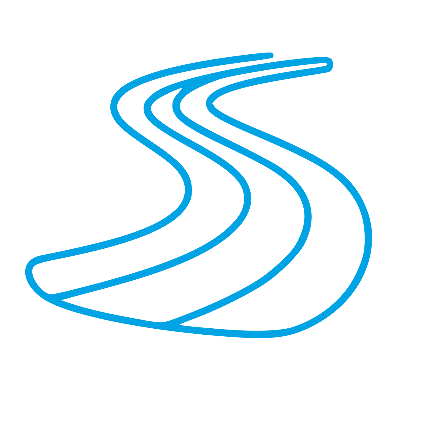 Winding Road Track Logo #00a3e4