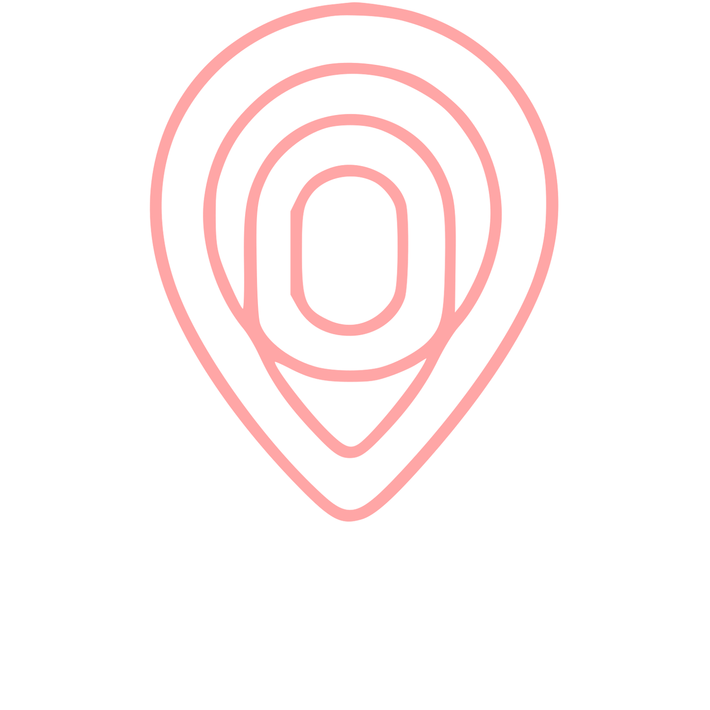 Monoline Map Pin Logo #ffa6a6
