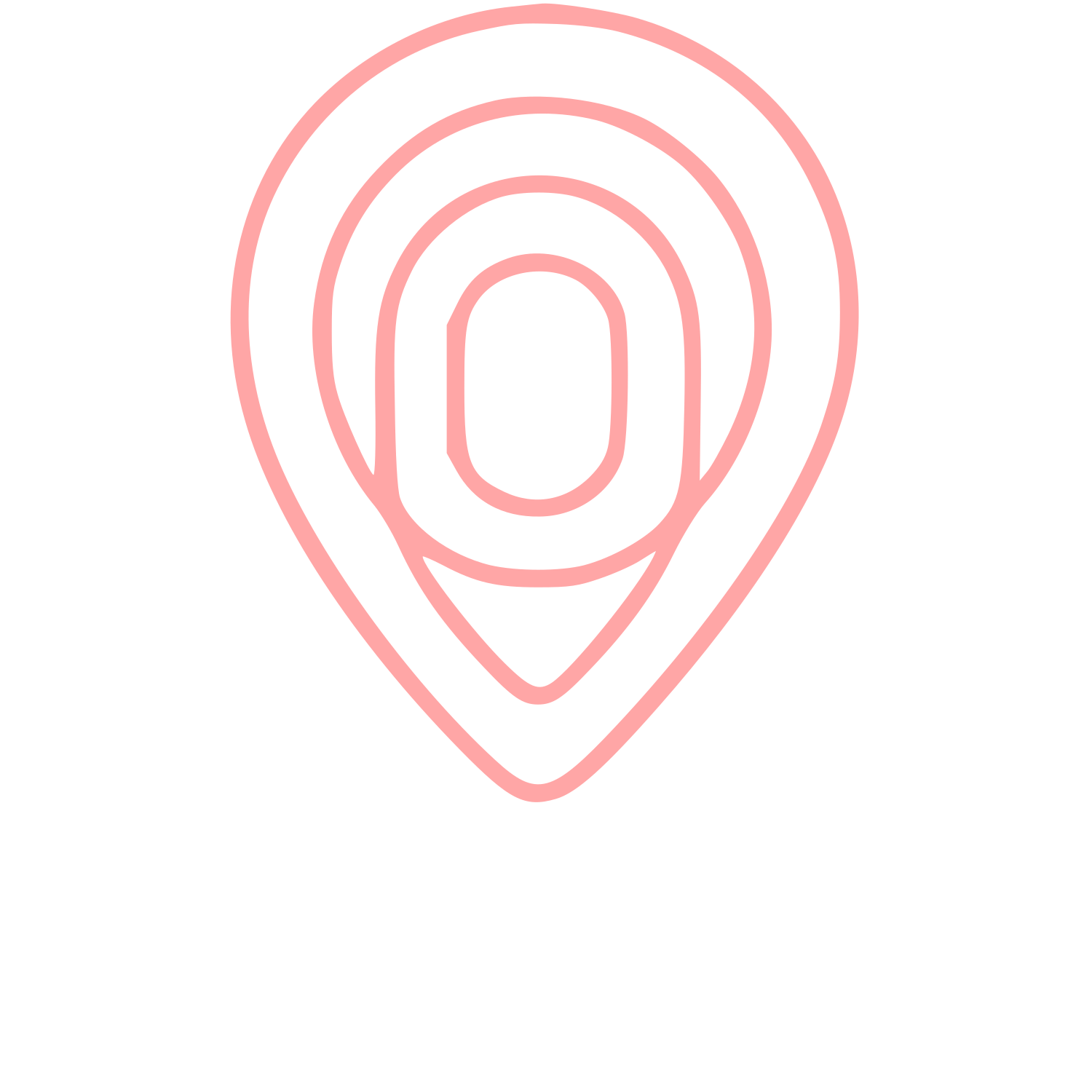 Monoline Map Pin Logo #ffa6a6
