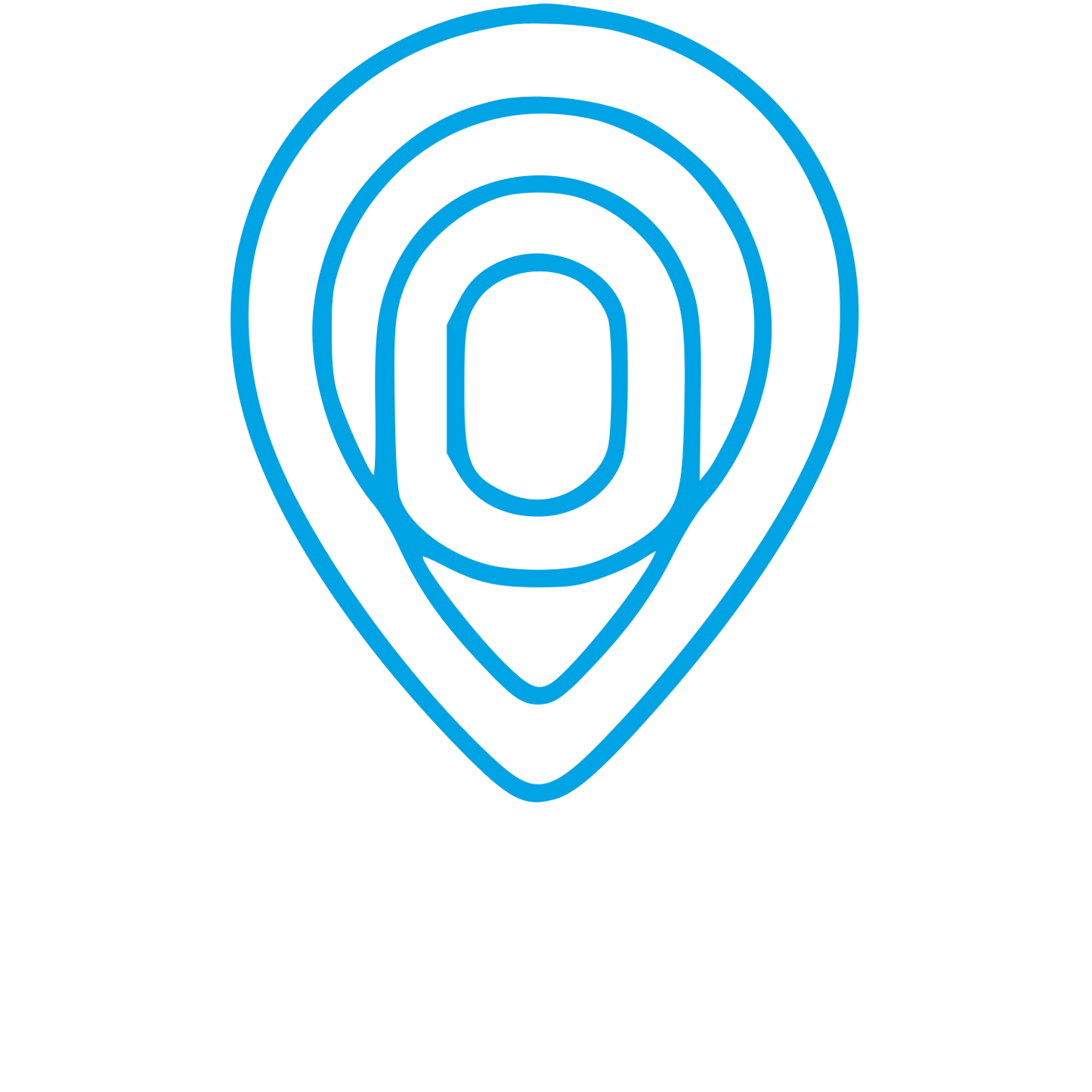 Monoline Map Pin Logo #00a3e4