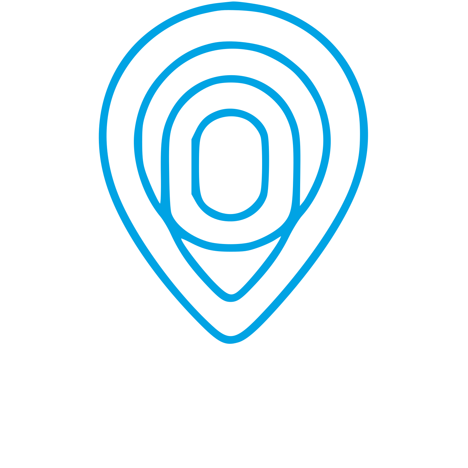 Monoline Map Pin Logo #00a3e4