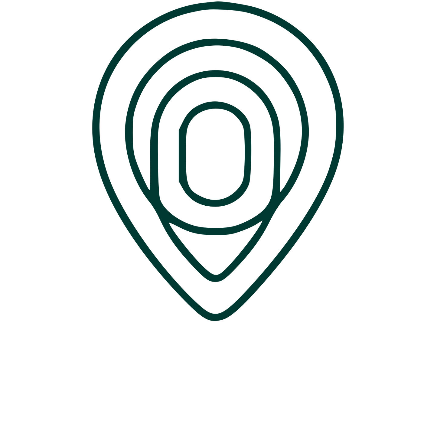 Monoline Map Pin Logo #003932