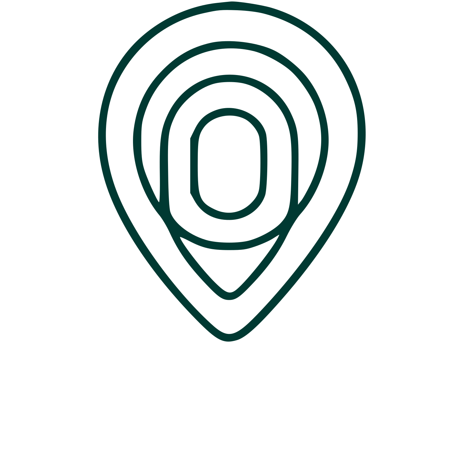 Monoline Map Pin Logo #003932