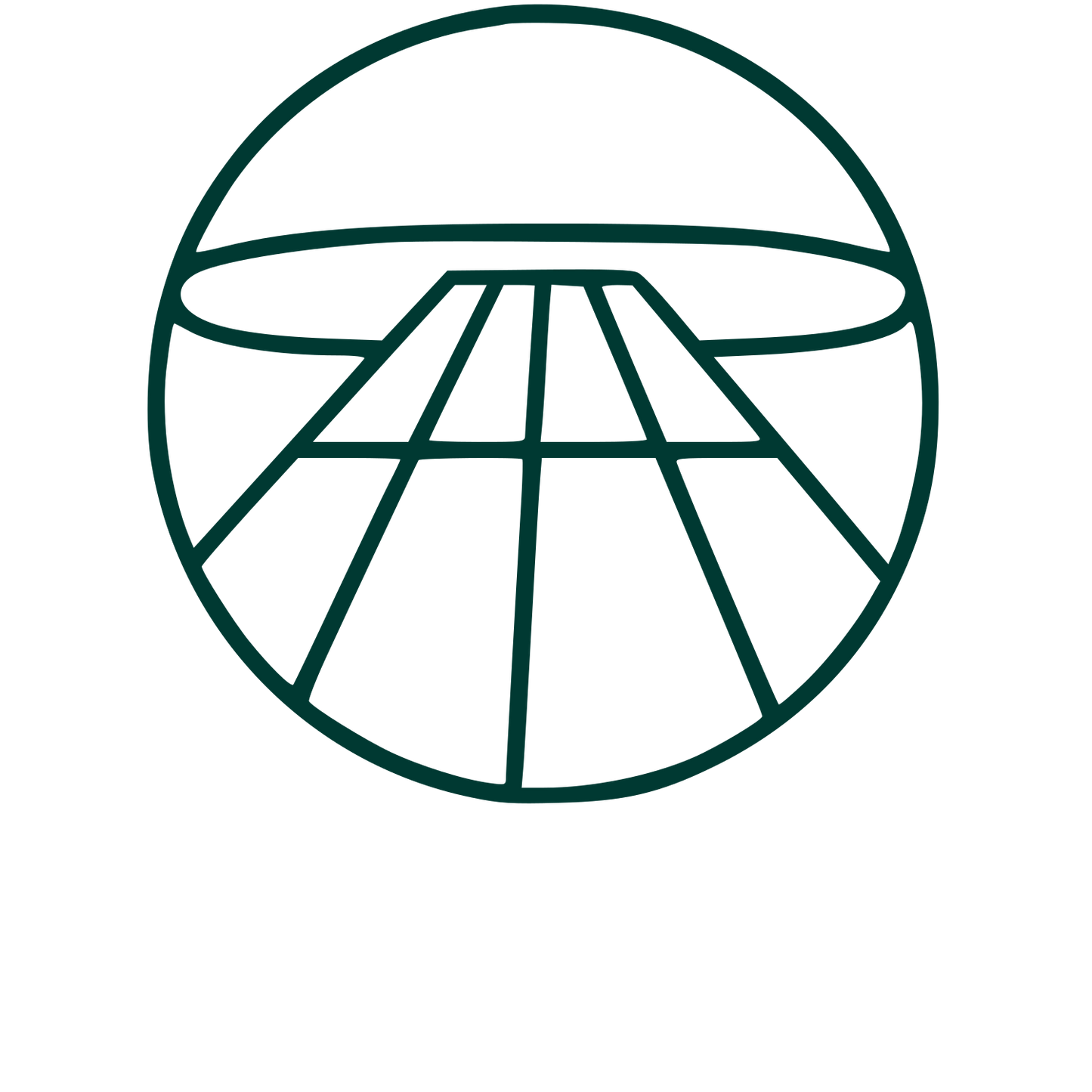Runway Perspective Circle Logo #003932