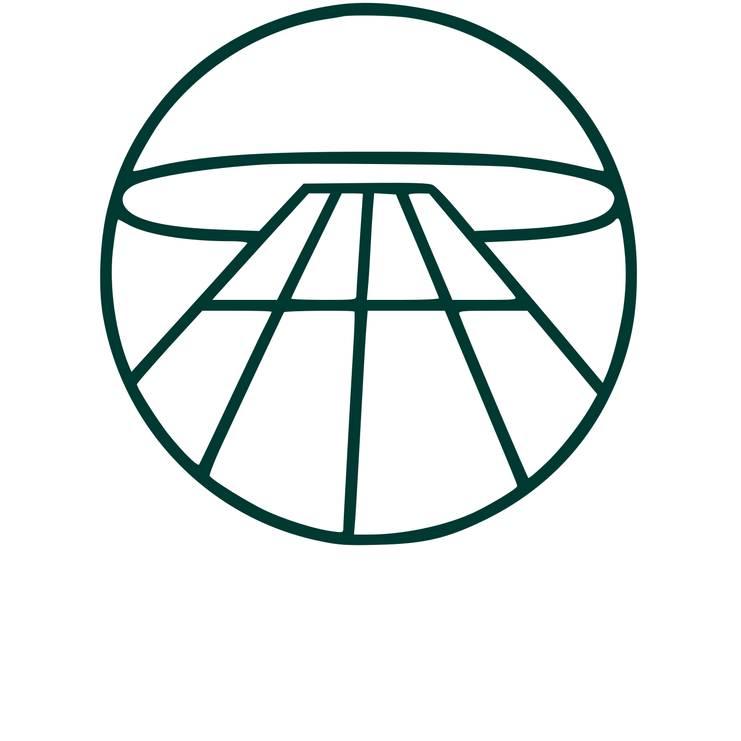 Runway Perspective Circle Logo #003932