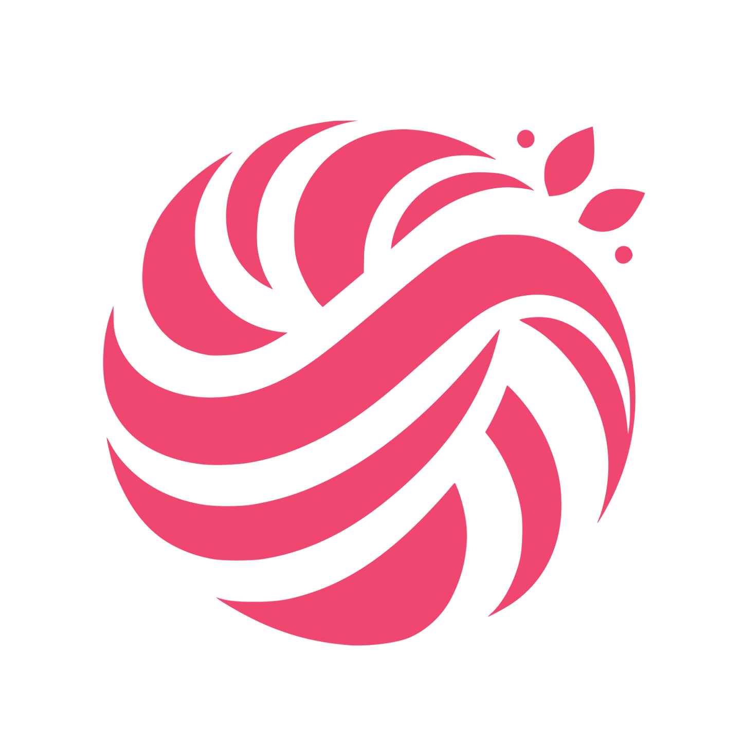 Swirl Nature Leaf Logo #EF476F