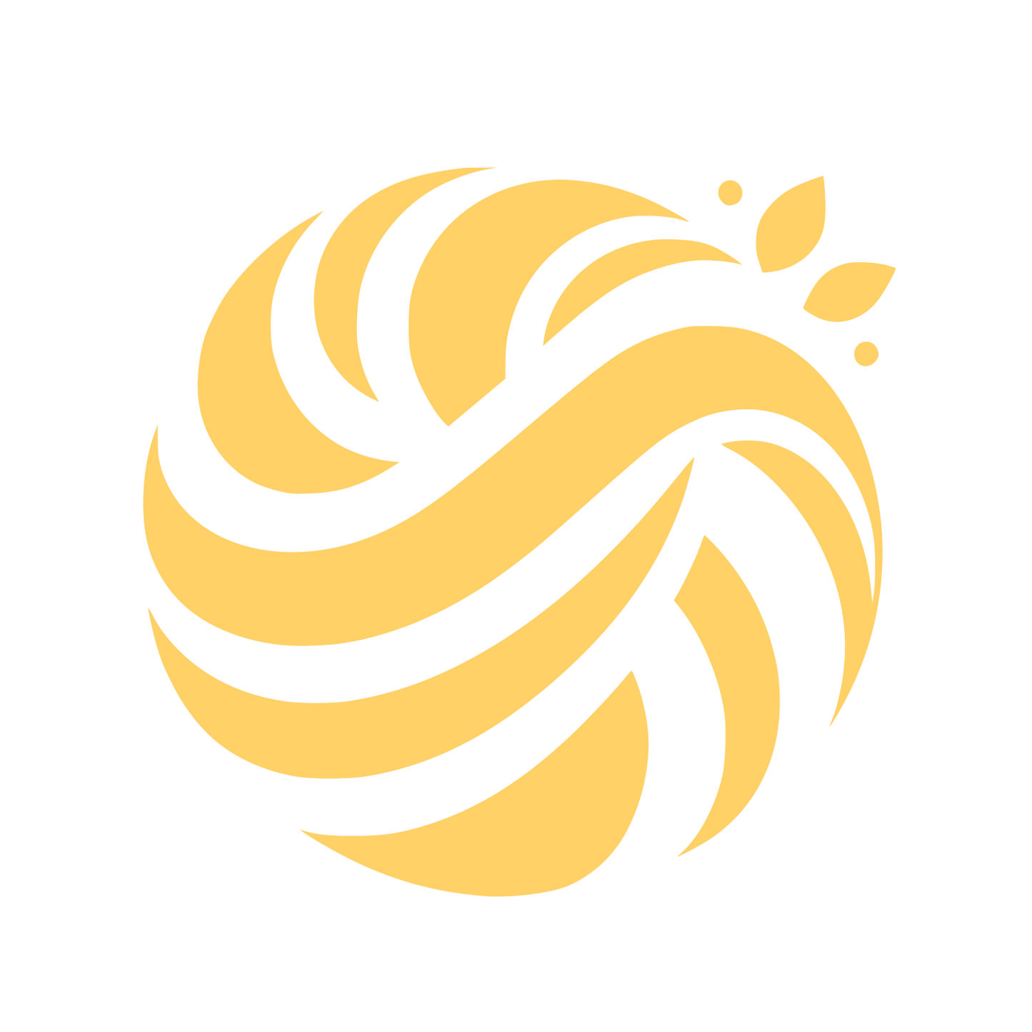 Swirl Nature Leaf Logo #FFD166