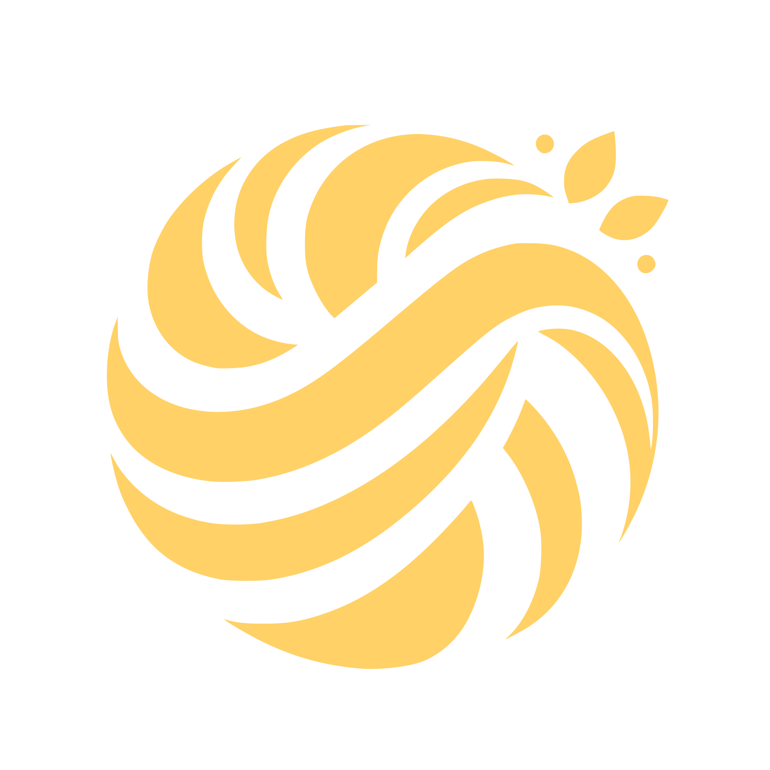 Swirl Nature Leaf Logo #FFD166
