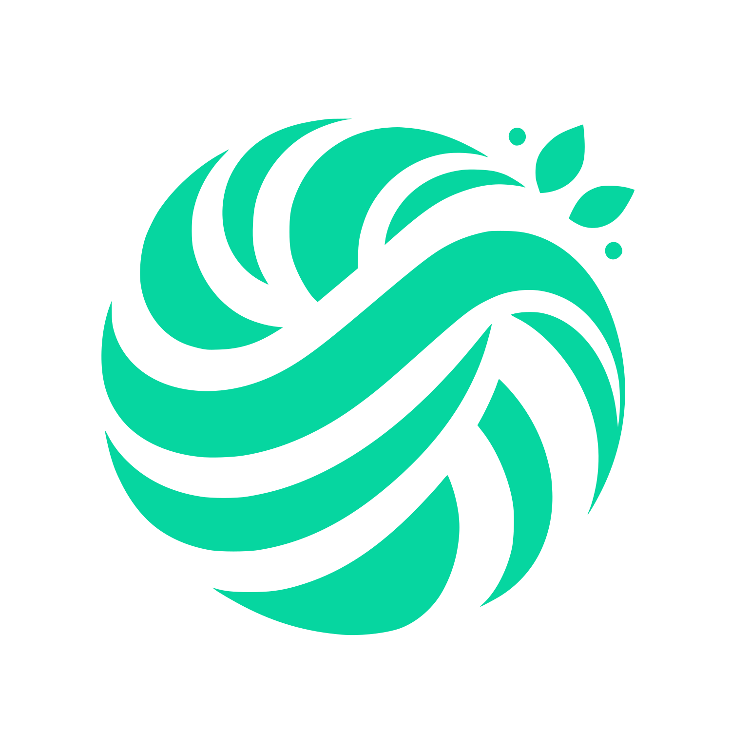 Swirl Nature Leaf Logo #06D6A0