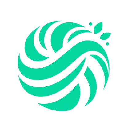 Swirl Nature Leaf Logo #06D6A0