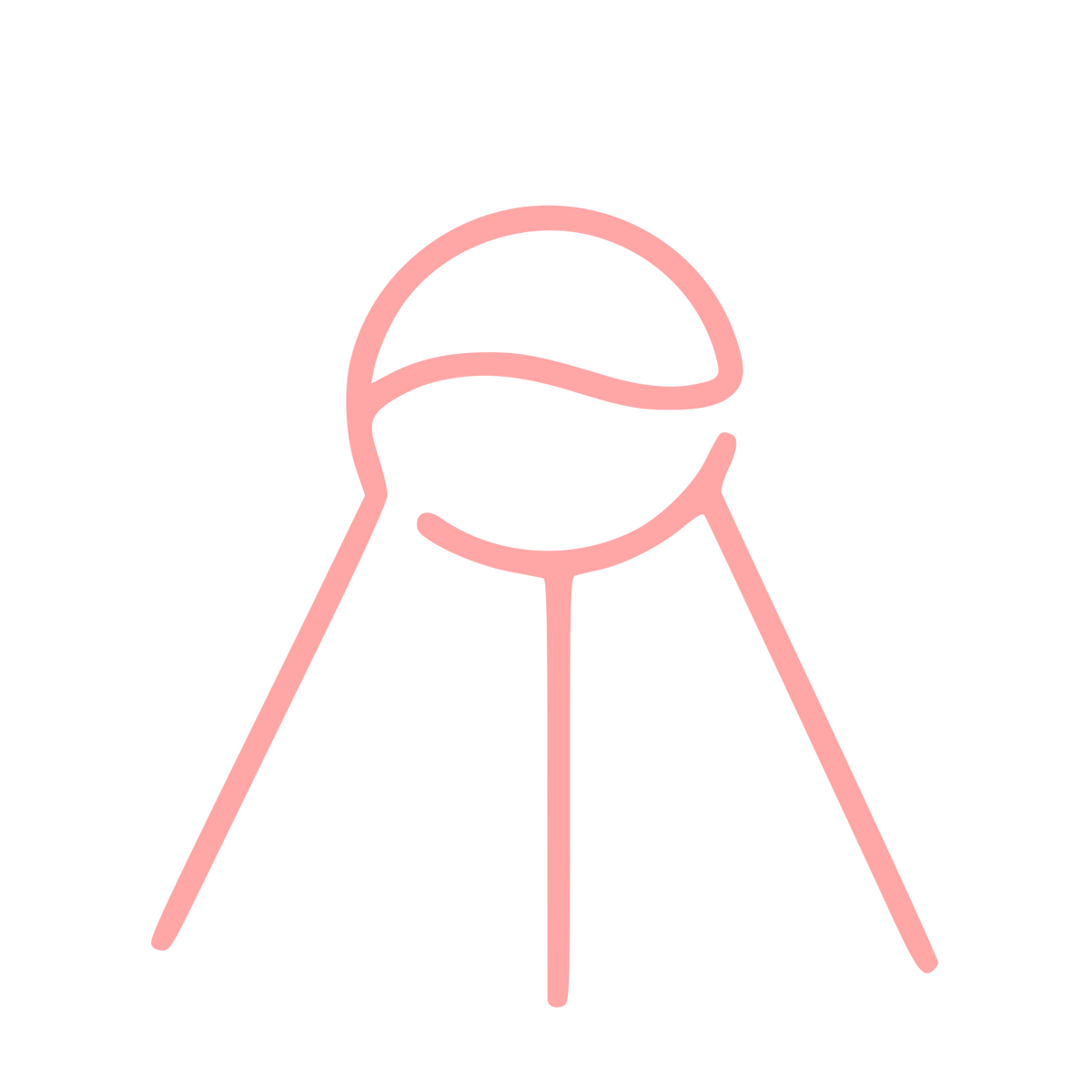 Monoline Sputnik Satellite Logo #ffa6a6