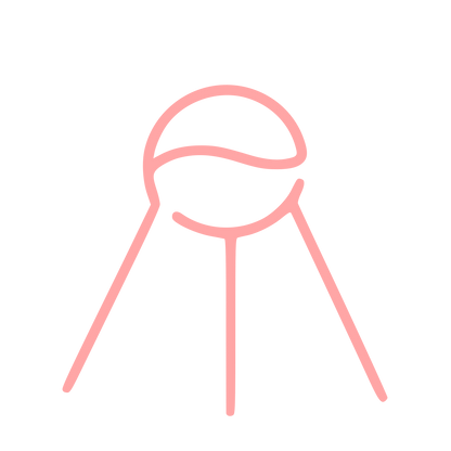 Monoline Sputnik Satellite Logo #ffa6a6