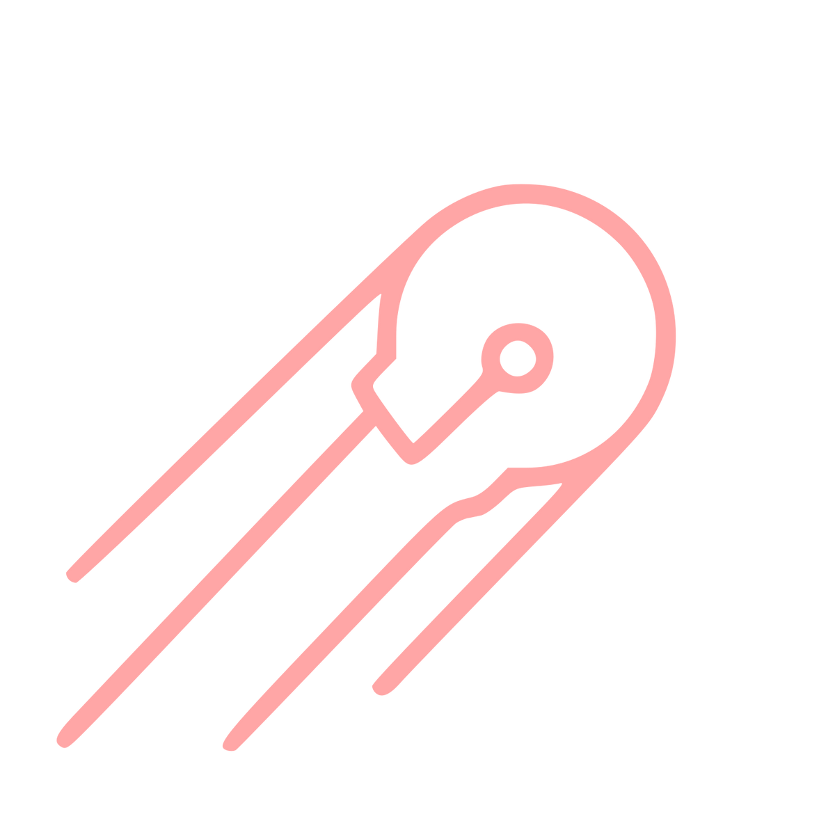 Monoline Sputnik Satellite Logo #ffa6a6