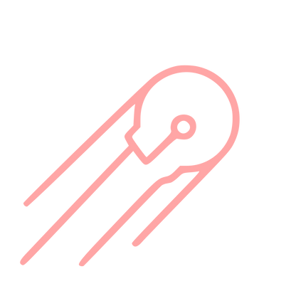 Monoline Sputnik Satellite Logo #ffa6a6