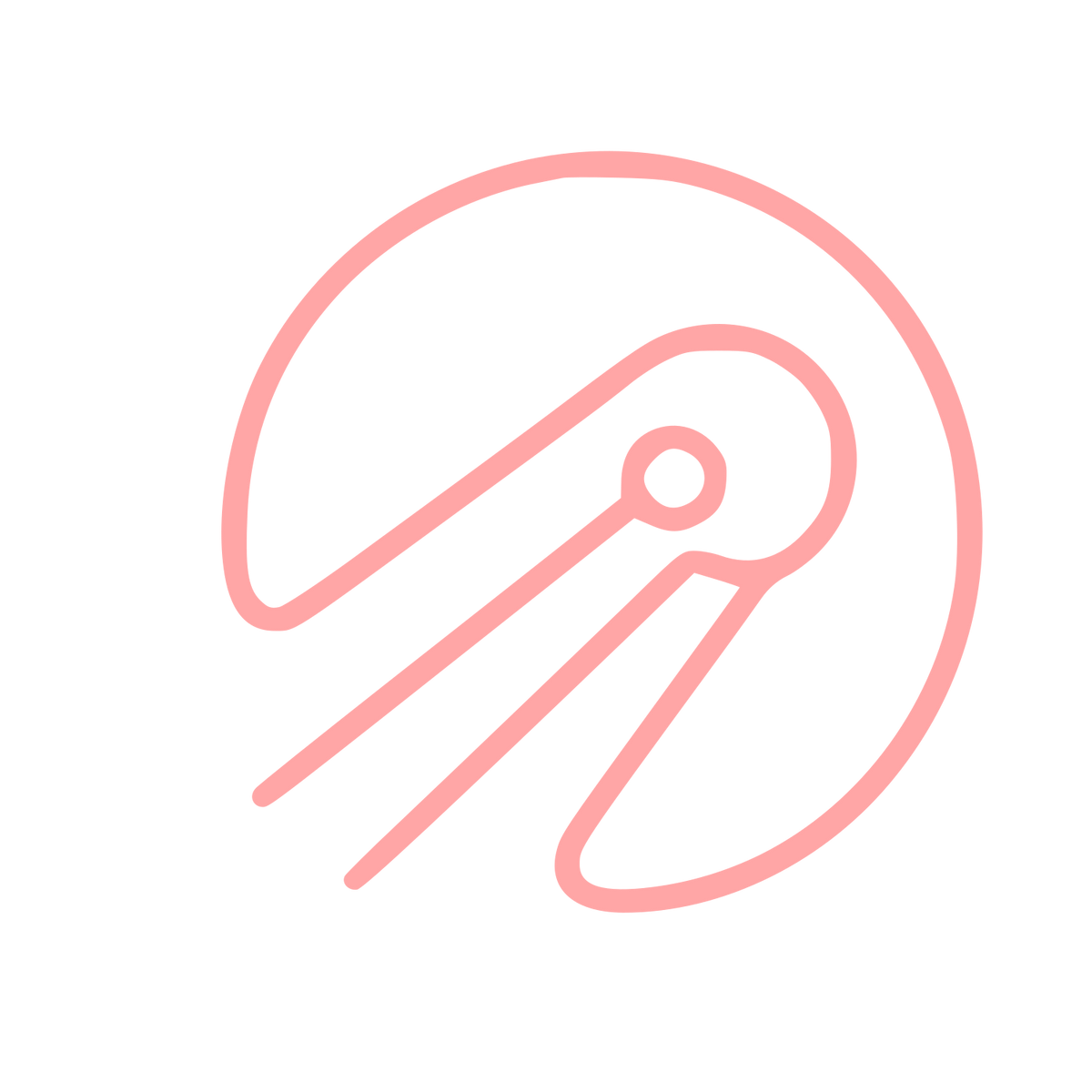 Monoline Sputnik Satellite Logo #ffa6a6