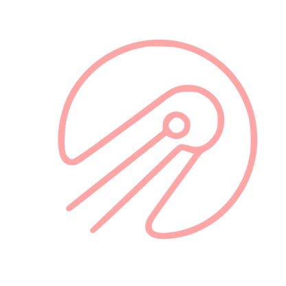 Monoline Sputnik Satellite Logo #ffa6a6