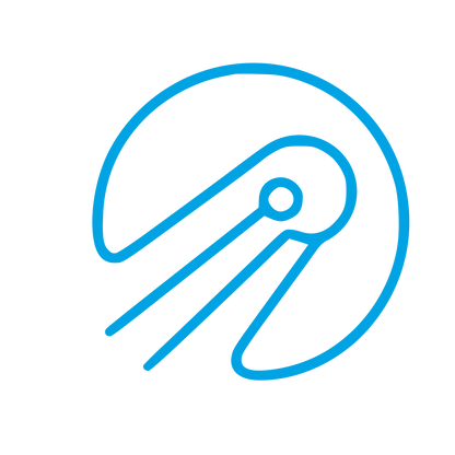 Monoline Sputnik Satellite Logo #00a3e4