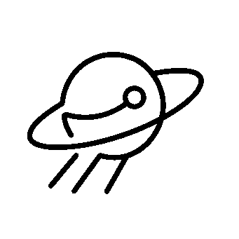 Monoline UFO Planet Logo