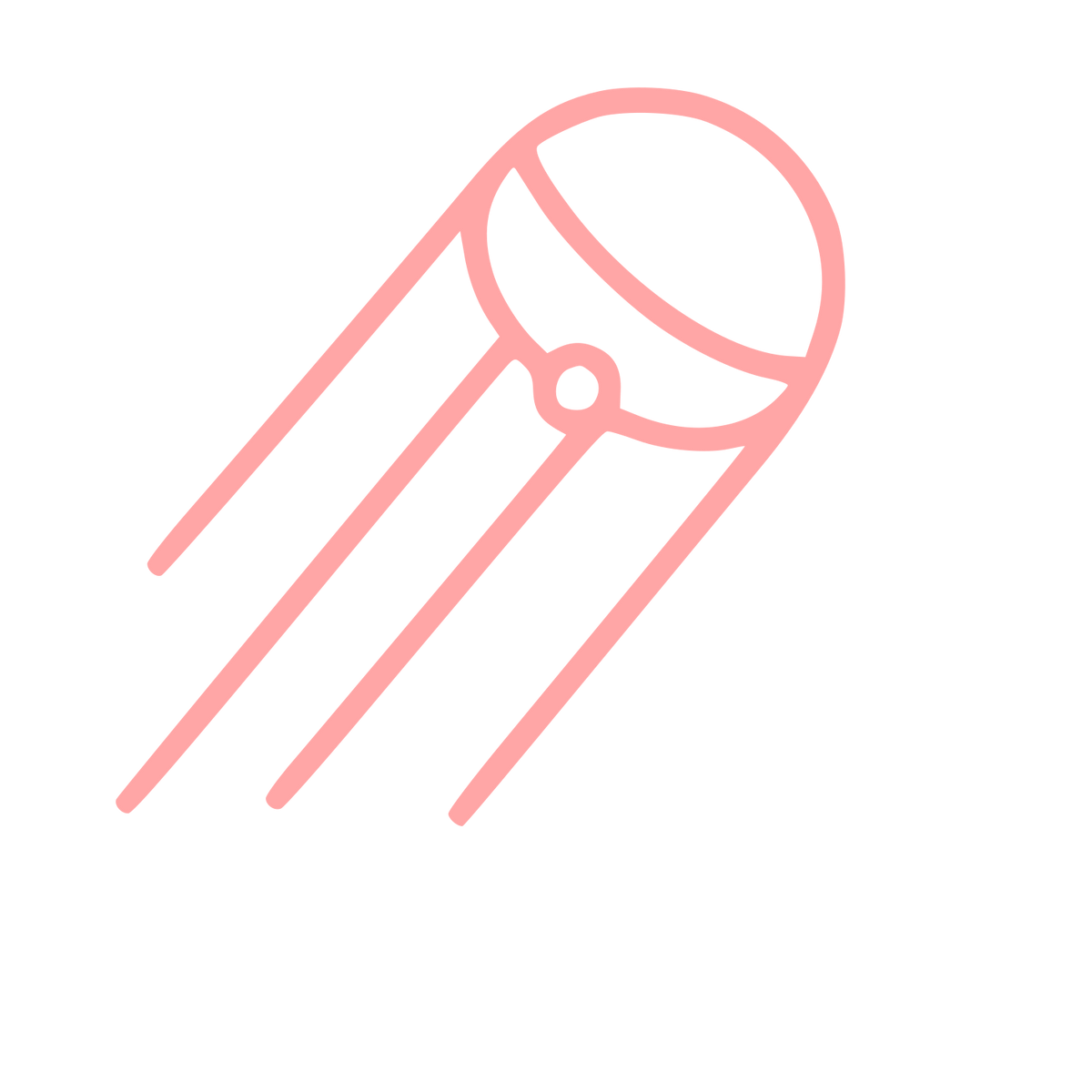 Monoline Sputnik Satellite Logo #ffa6a6