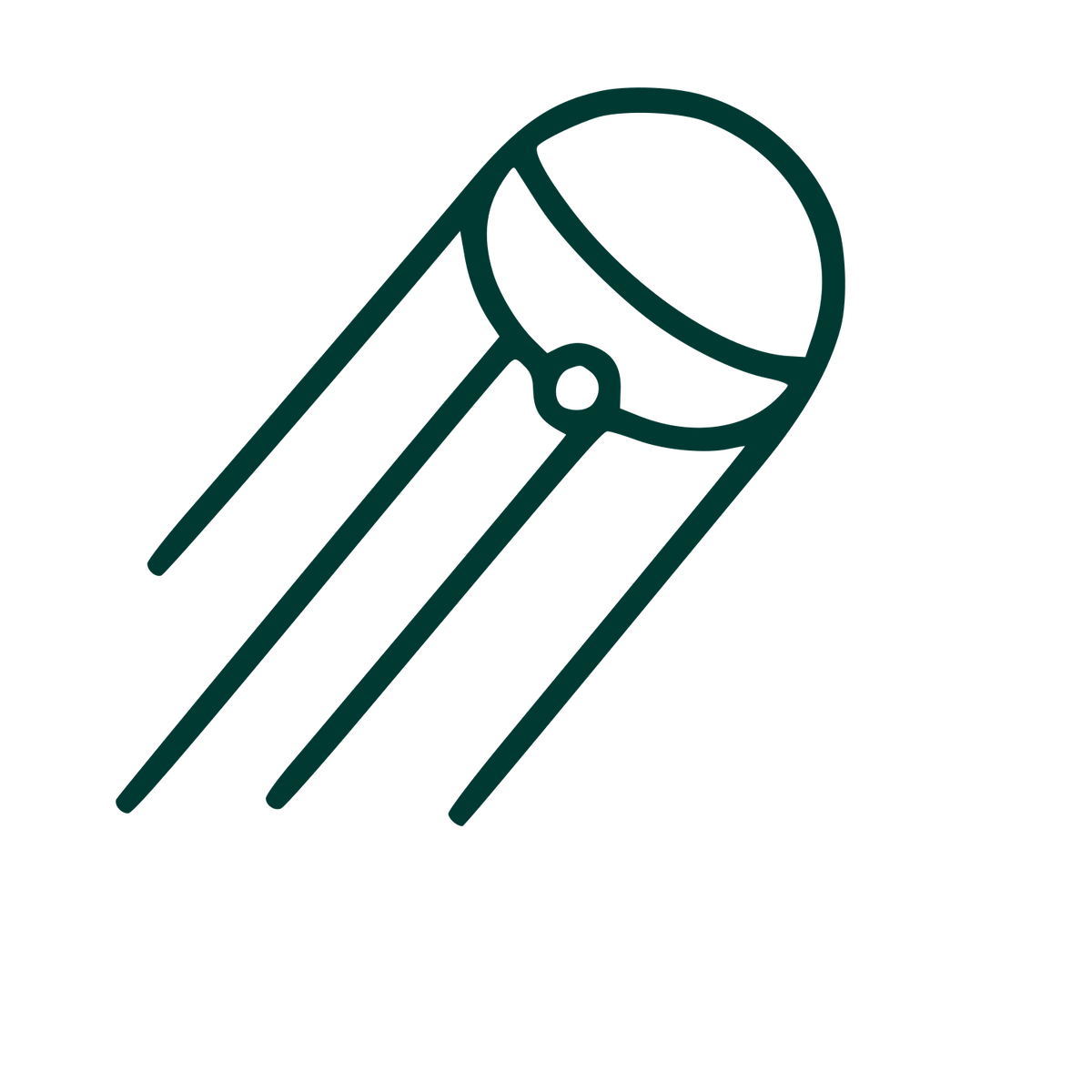 Monoline Sputnik Satellite Logo #003932