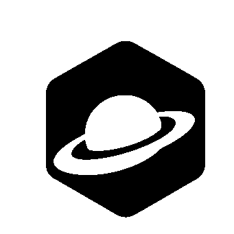 Saturn Hexagon Badge Logo