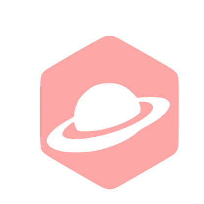 Saturn Hexagon Badge Logo #ffa6a6